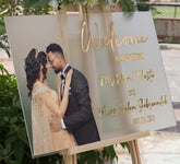 Acrylic wedding sign with picture